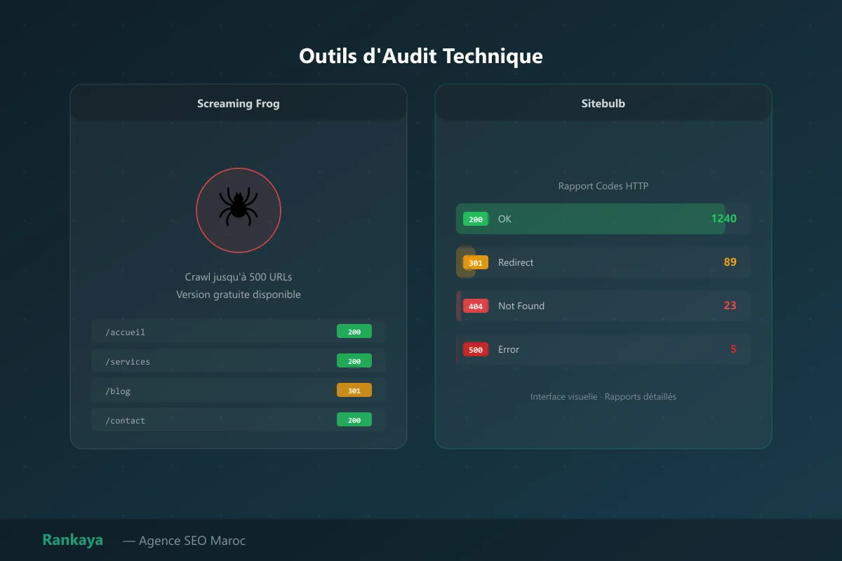 Outils d'audit technique (Screaming Frog, Sitebulb)